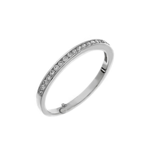 Δαχτυλίδι Γυναικείο σειρέ ( μισόβερο ) Λευκό Χρυσό 14κ 